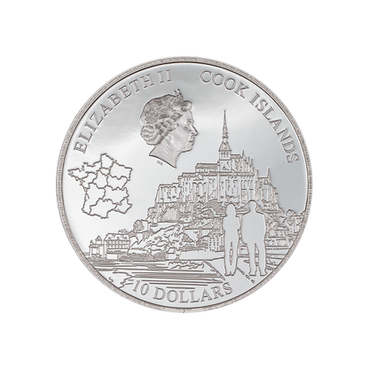 MONT SAINT MICHEL 2 Oz Silver Coin $10 Cook Islands 2023