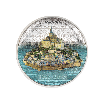 MONT SAINT MICHEL 2 Oz Silver Coin $10 Cook Islands 2023