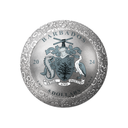 MOON LANDING Apollo 11 55th Anniversary 1 Oz Silver Coin $5 Barbados 2024