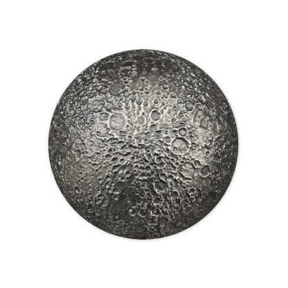 MOON SPHERICAL 3D Planet 3 Oz Silver Coin $5 Barbados 2023