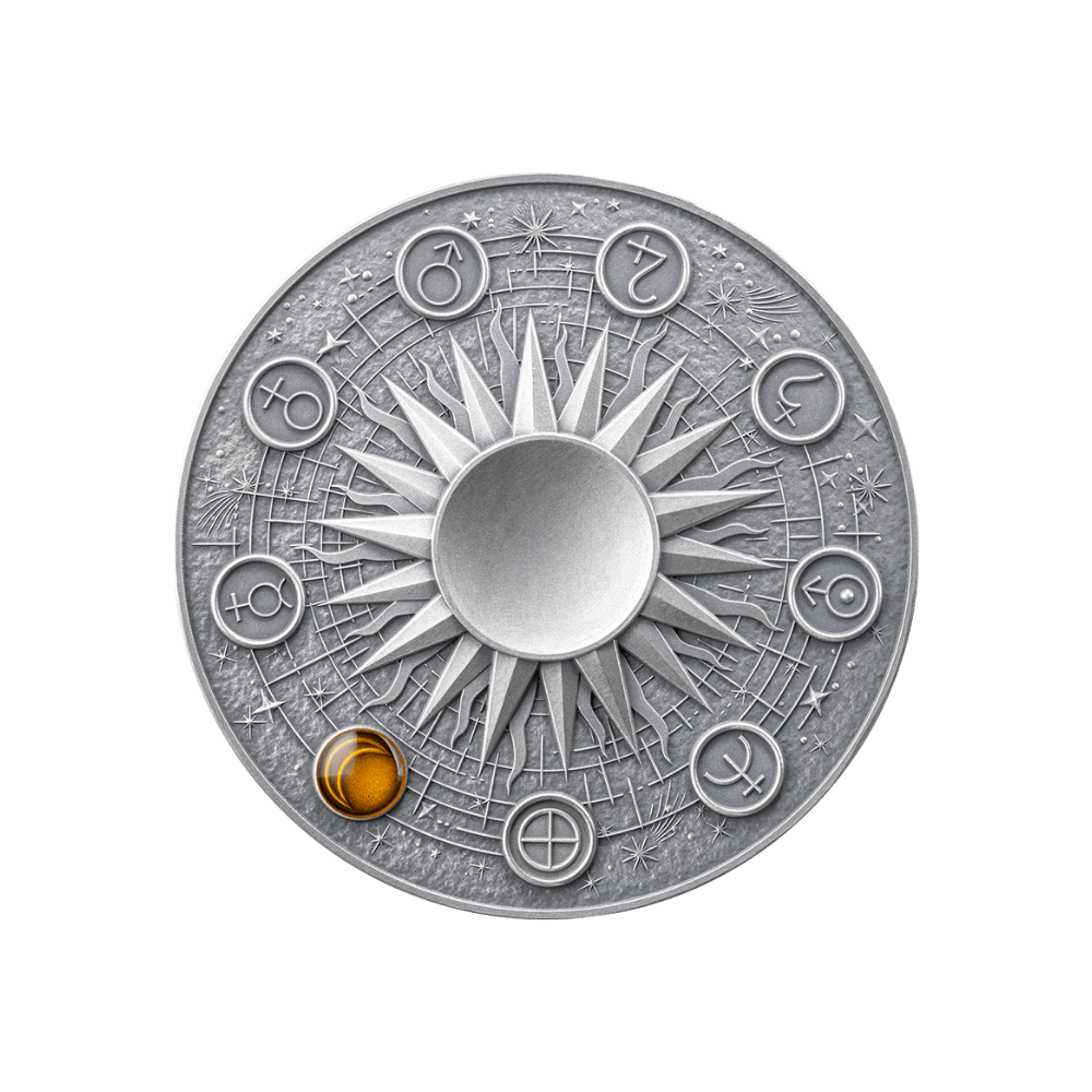 MOON Solar System 2 Oz Silver Coin 10 Cedis Ghana 2025