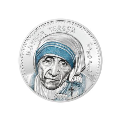 MOTHER TERESA 1 Oz Silver Coin 1000 Togrog Mongolia 2022