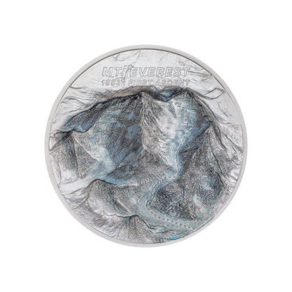 MOUNT EVEREST First Ascent 2 Oz Silver Coin $10 Cook Islands 2023