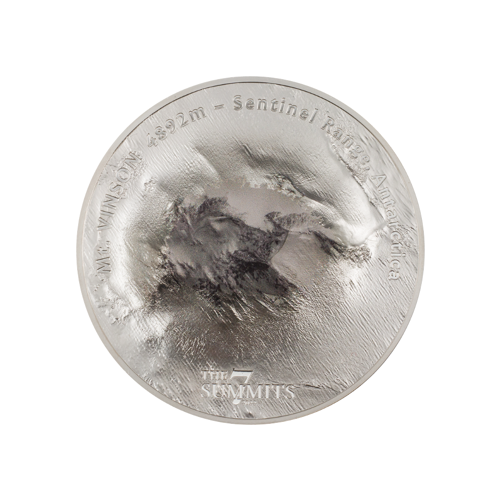 MT VINSON 7 Summits 5 Oz Silver Coin $25 Cook Islands 2022