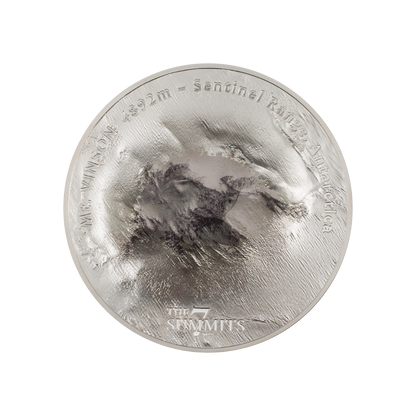 MT VINSON 7 Summits 5 Oz Silver Coin $25 Cook Islands 2022