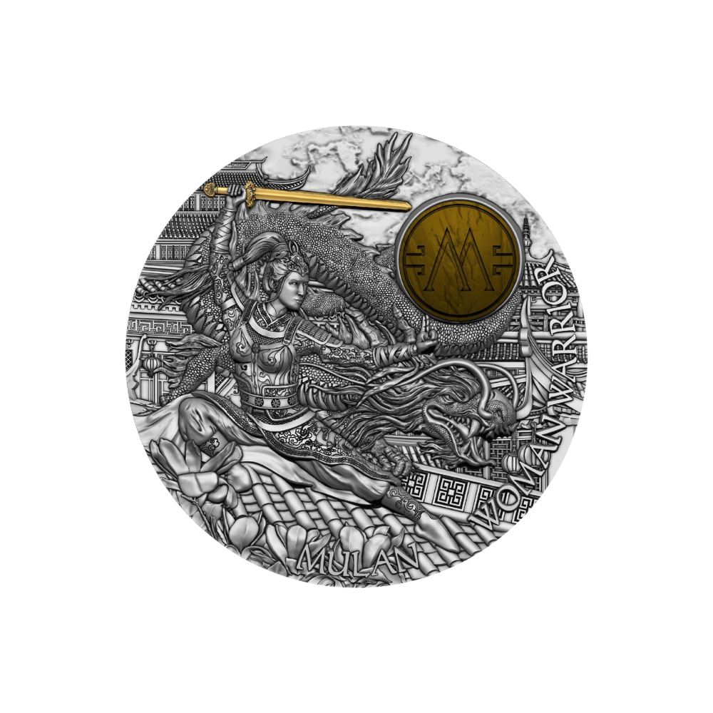 MULAN Woman Warrior III 2 Oz Silver Coin $5 Niue 2021