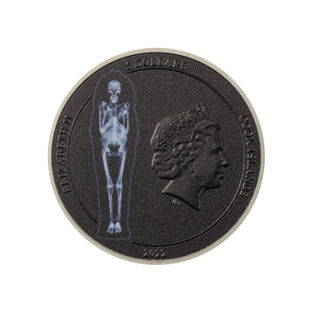 MUMMY X Ray 1 Oz Silver Coin $5 Cook Islands 2022