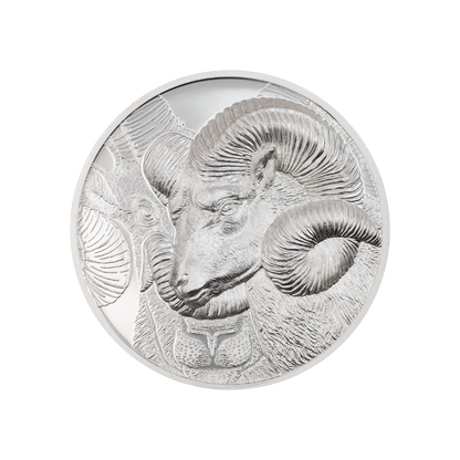 Magnificent Argali Wild Mongolia 1 Oz Silver Coin 2022