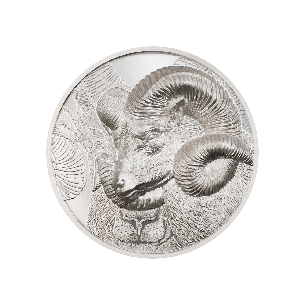 Magnificent Argali Wild Mongolia Ram 3 Oz Silver Coin 2022
