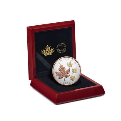 Maple Leaves in Motion 5 Oz Fine Silver Coin 2026 Box - Parthava Coin
