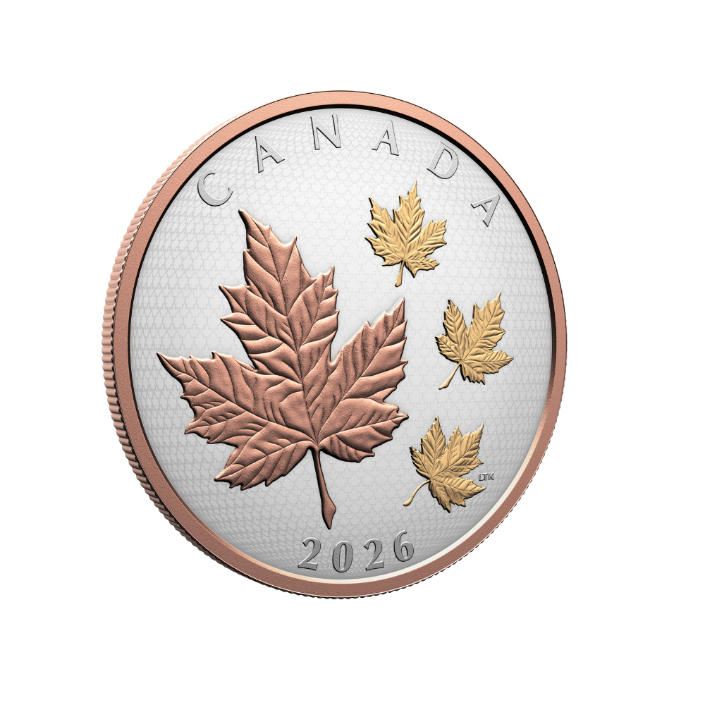 Maple Leaves in Motion 5 Oz Fine Silver Coin 2026