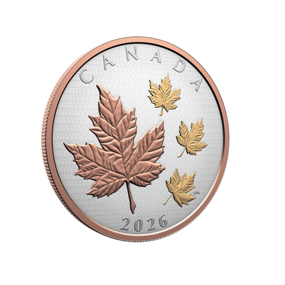 Maple Leaves in Motion 5 Oz Fine Silver Coin 2026