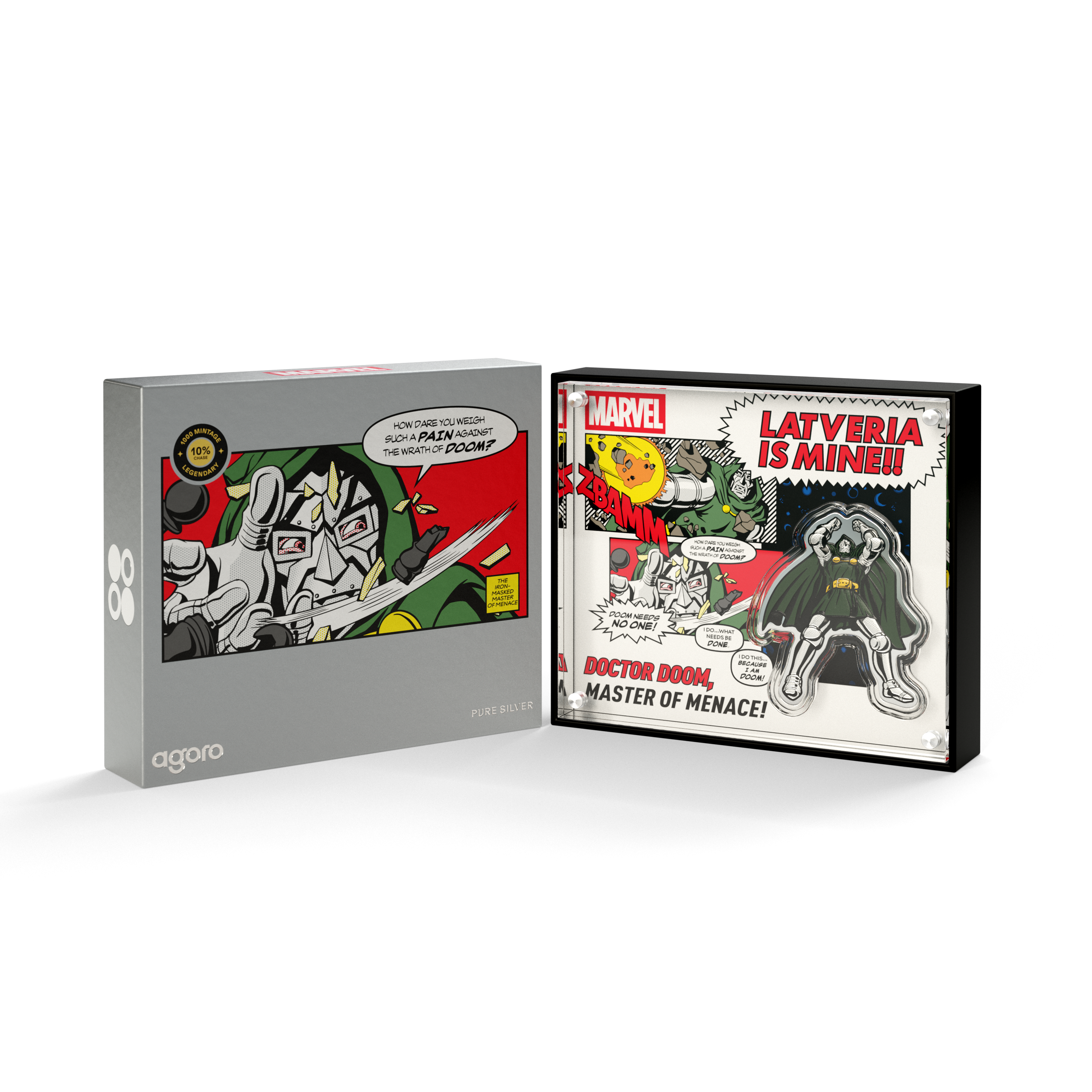 Marvel Doctor Doom, Master of Menace! 1/2 oz Silver Collectible Agoro