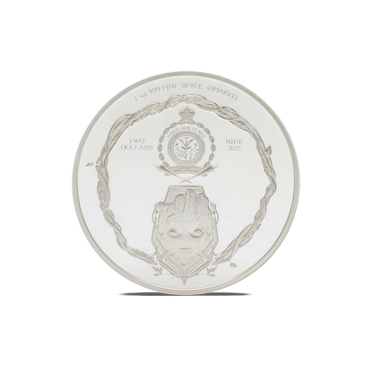 GROOT Marvel 1 Oz Silver Coin $2 Niue 2025