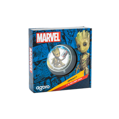 GROOT Marvel 1 Oz Silver Coin $2 Niue 2025