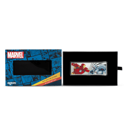 Marvel Iron Man VS Ultron 3 Oz Silver  packaging opened - Agoro New Zealand Mint