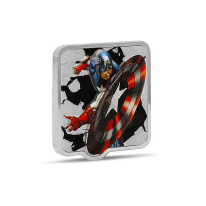 Marvel Captain America 'Clang' 2 Oz Silver Coin reverse oblique AGORO