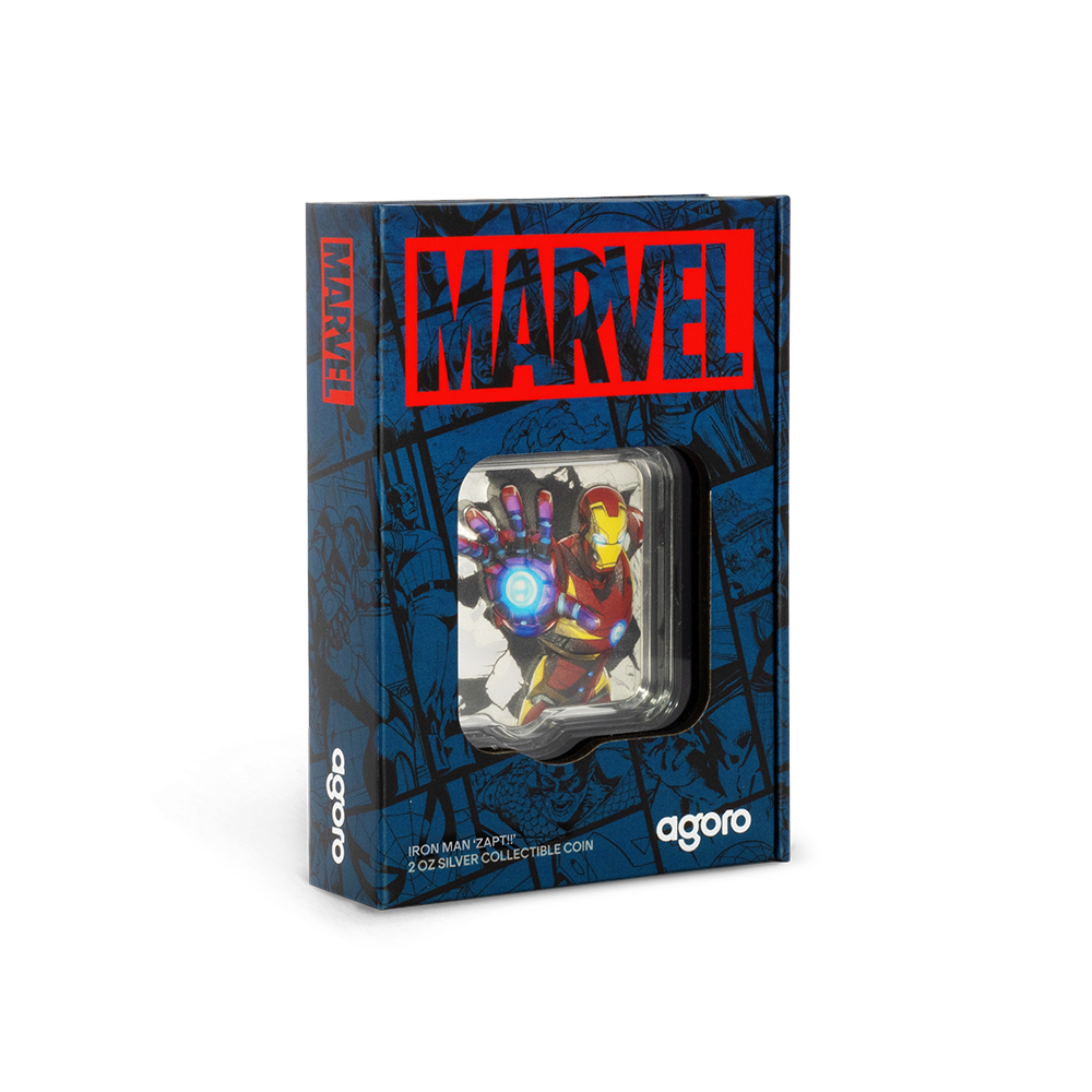 Marvel Iron Man 'ZAPT!!' 2 Oz Silver Coin AGORO