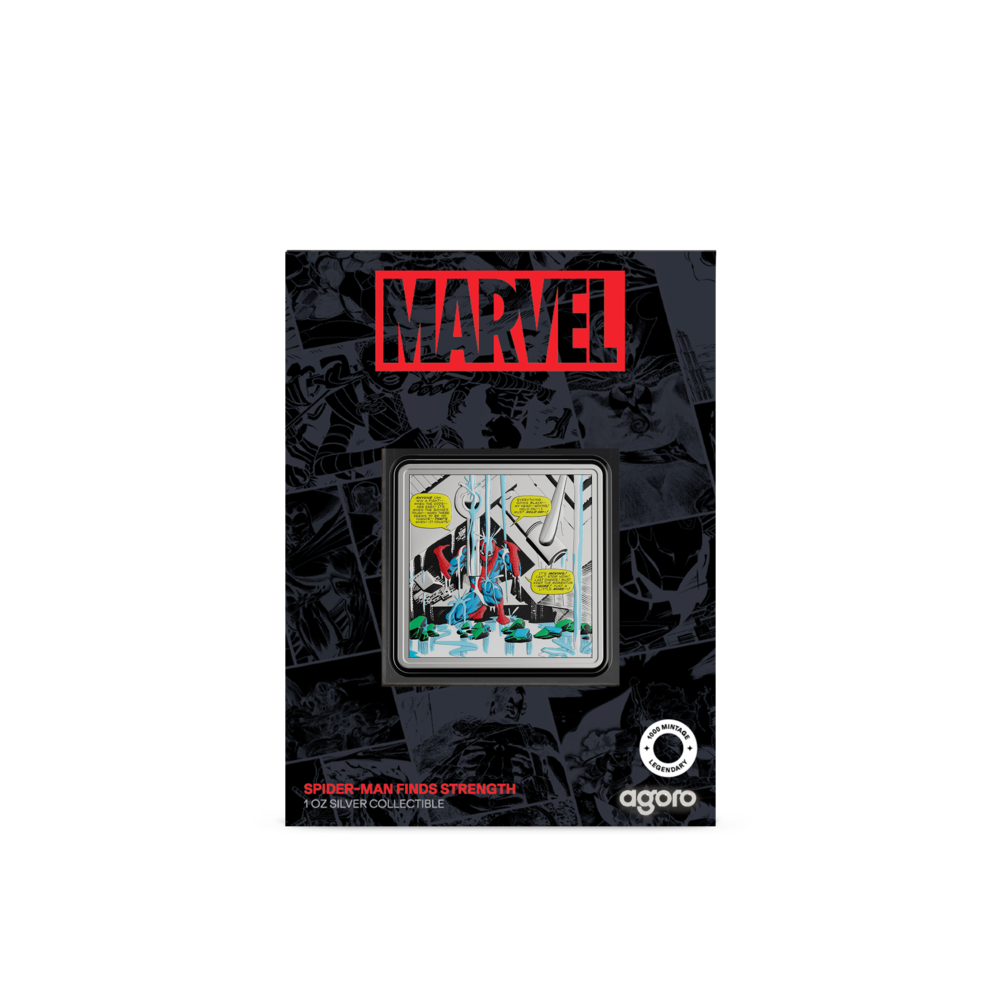 Marvel Spider-Man Finds Strength 1 Oz Silver Collectible Coin AGORO