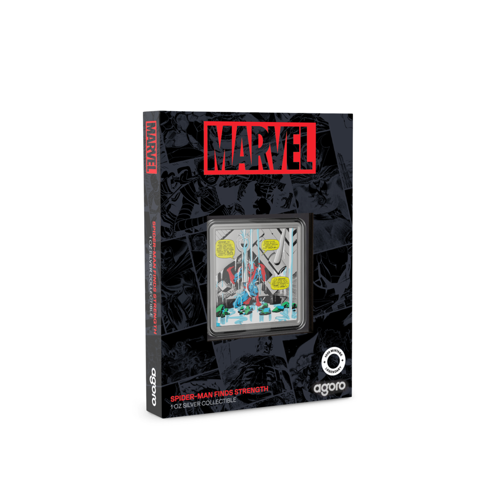 Marvel Spider-Man Finds Strength 1 Oz Silver Collectible Coin AGORO