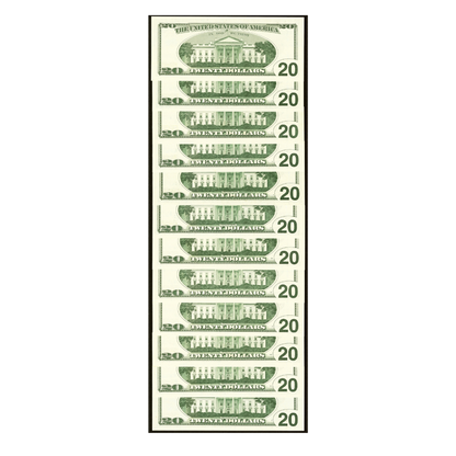 Matching Low Serial Number 00000363 BEP Premium Federal Reserve $20 Set Series 1996 – 13 Notes