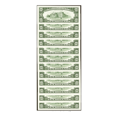 Matching Serial Number 99998473 BEP Premium Federal Reserve $10 Set Series 1999 – 12 Notes