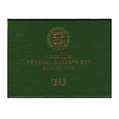 Matching Serial Number 99998473 BEP Premium Federal Reserve $10 Set Series 1995 – 12 Notes