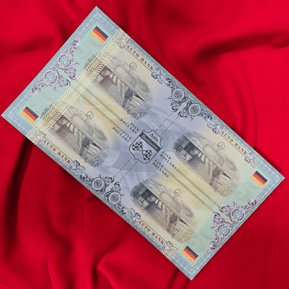 Mercedes-Benz Auto Fantasy Note – Limited Uncut Sheet of 4 Prestige Collectible Banknotes