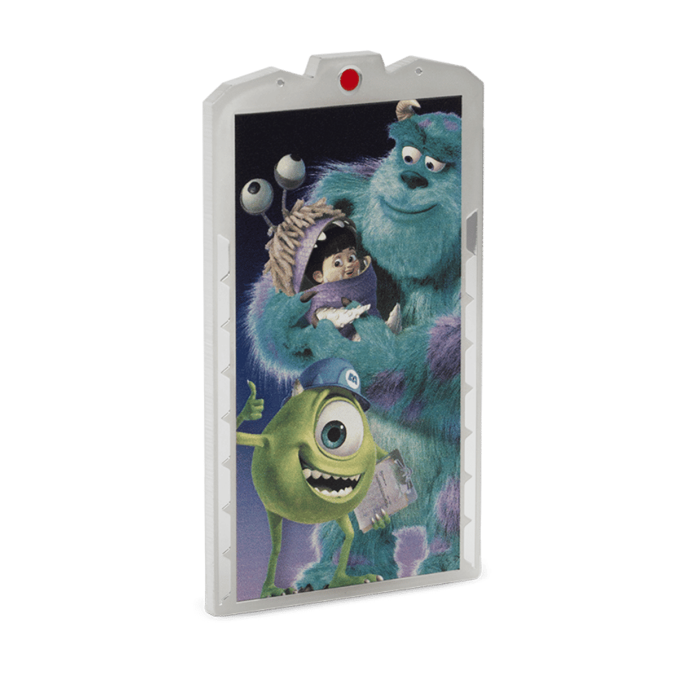 Disney Pixar Monsters, Inc. Mike and Sulley Silver Coin reverse oblique - Agoro New Zealand Mint