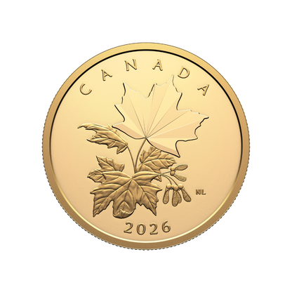 Multifaceted Maple Leaves 1 Oz Pure Gold Coin Canada 2026 Royal Canadian Mint