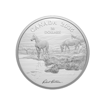 Mustang Country by Robert Bateman 2 Oz Fine Silver Coin Canada 2025