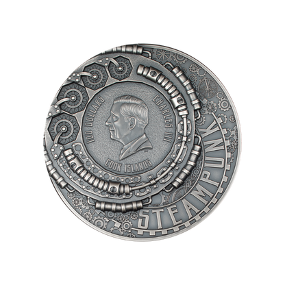 NAUTILUS Steampunk 1 Kg Kilo Silver Coin $100 Cook Islands 2024