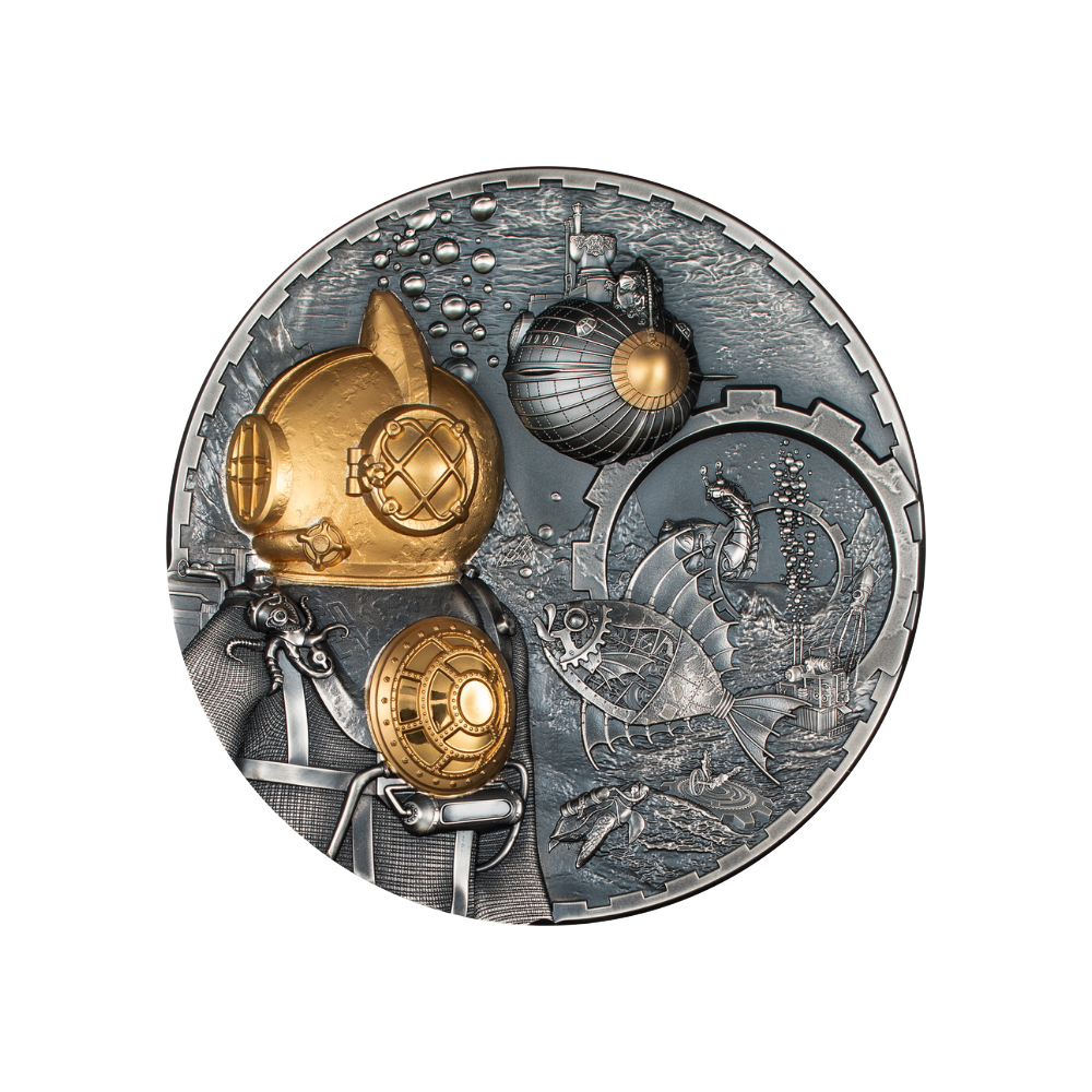 NAUTILUS Steampunk 1 Kg Kilo Silver Coin $100 Cook Islands 2024