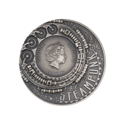 NAUTILUS Steampunk 3 Oz Silver Coin $20 Cook Islands 2022