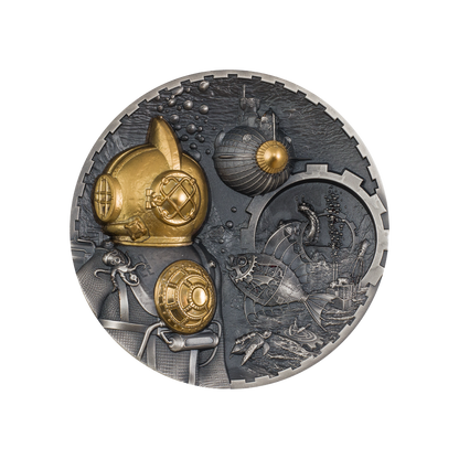 NAUTILUS Steampunk 3 Oz Silver Coin $20 Cook Islands 2022
