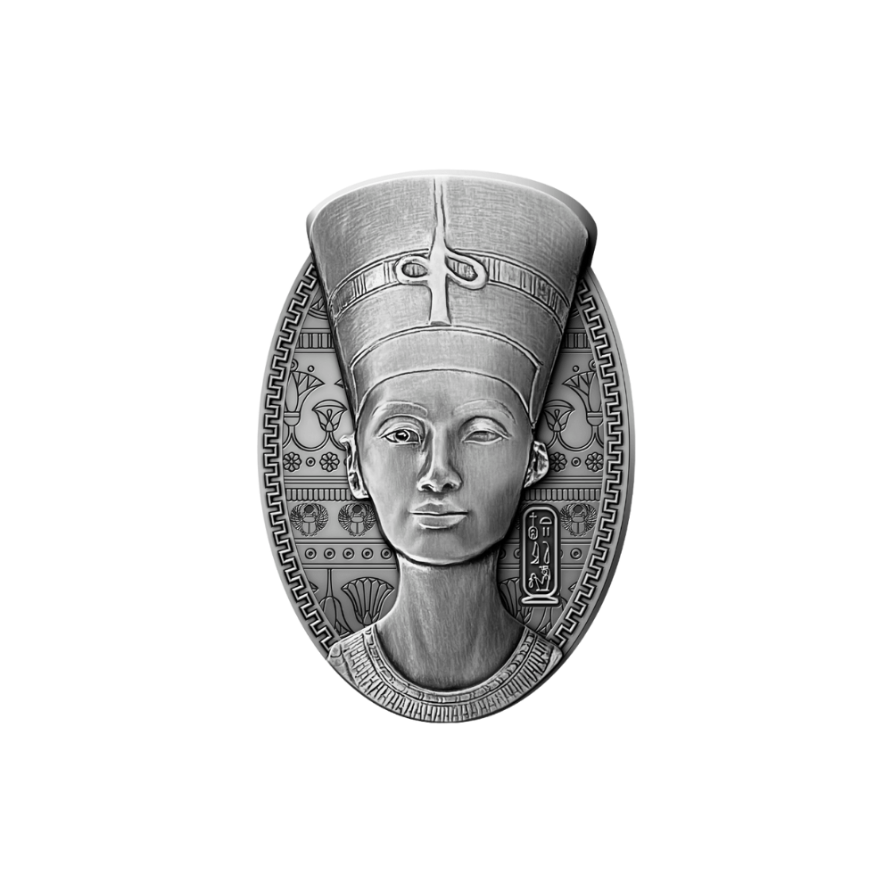 NEFERTITI BUST 3 Oz Silver Coin 200 Francs Djibouti 2023