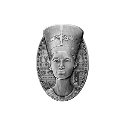 NEFERTITI BUST 3 Oz Silver Coin 200 Francs Djibouti 2023