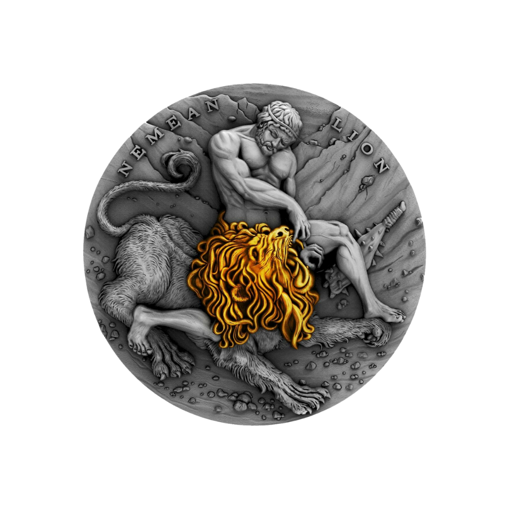NEMEAN LION Twelve Labours of Hercules 2 Oz Silver Coin $5 Niue 2018