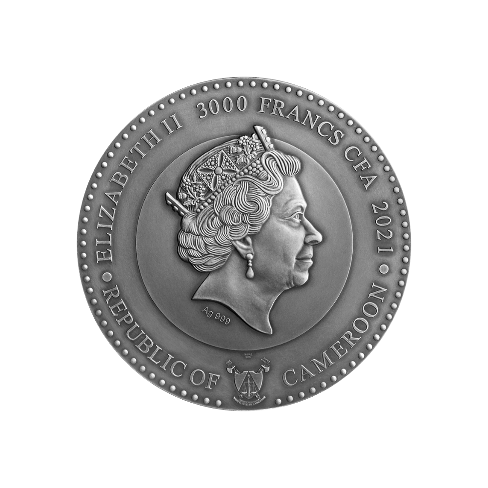 NEPTUNE Planets and Gods 3 Oz Silver Coin 3000 Francs Cameroon 2021
