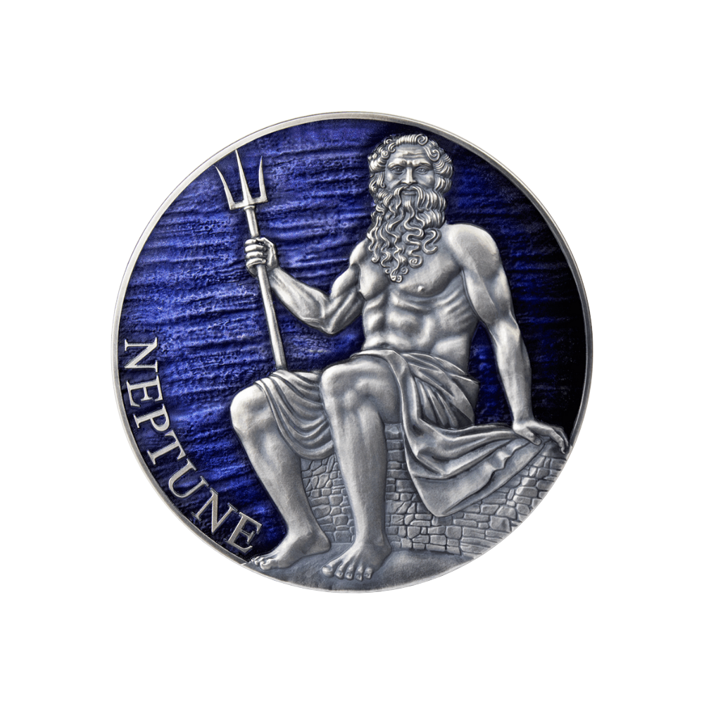 NEPTUNE Planets and Gods 3 Oz Silver Coin 3000 Francs Cameroon 2021