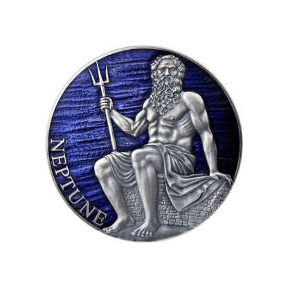 NEPTUNE Planets and Gods 3 Oz Silver Coin 3000 Francs Cameroon 2021