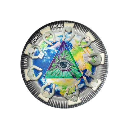 NEW WORLD ORDER Great Conspiracies 2 Oz Silver Coin $10 Palau 2021
