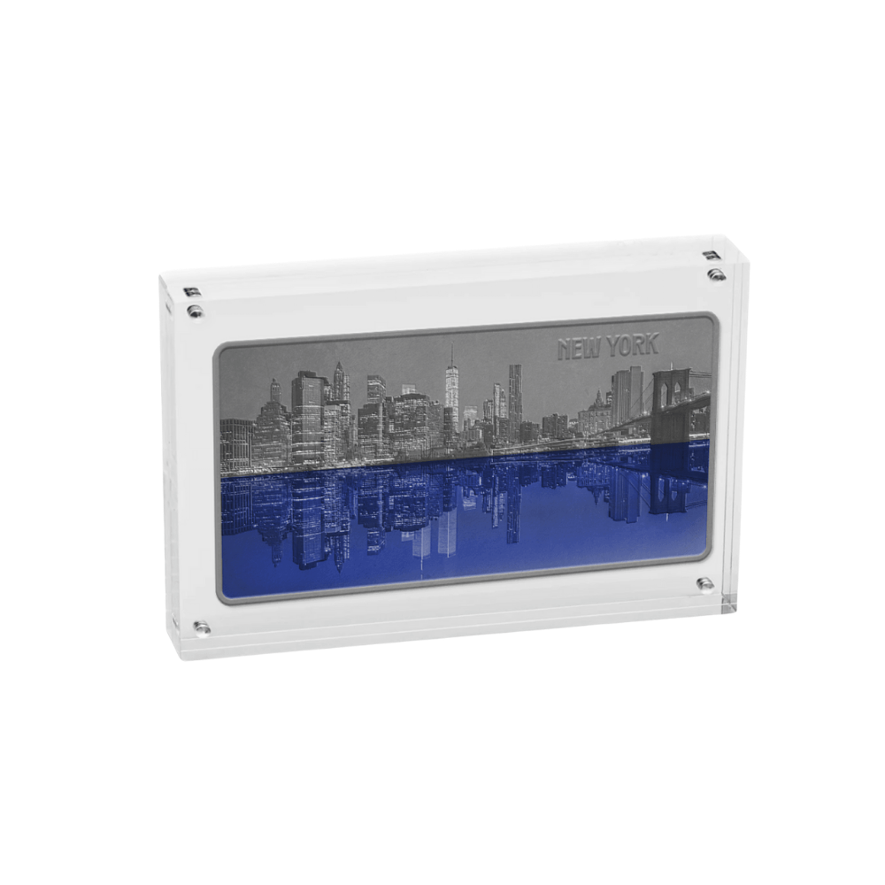 NEW YORK AT NIGHT 3 Oz Silver Coin $5 Barbados 2024