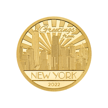NEW YORK Big City Lights Gold Coin $5 Cook Islands 2022