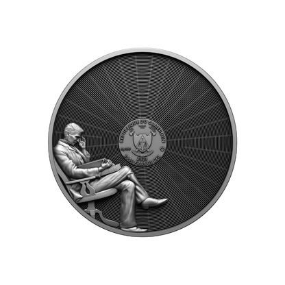 NIKOLA TESLA Bulb Inlay 80th Anniversary 2 Oz Silver Coin 2000 Francs Cameroun 2023