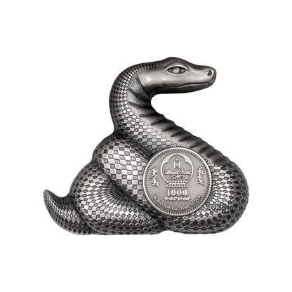 NIMBLE SILVER SNAKE Lunar Collection 1 Oz Silver Coin 1000 Togrog Mongolia 2025