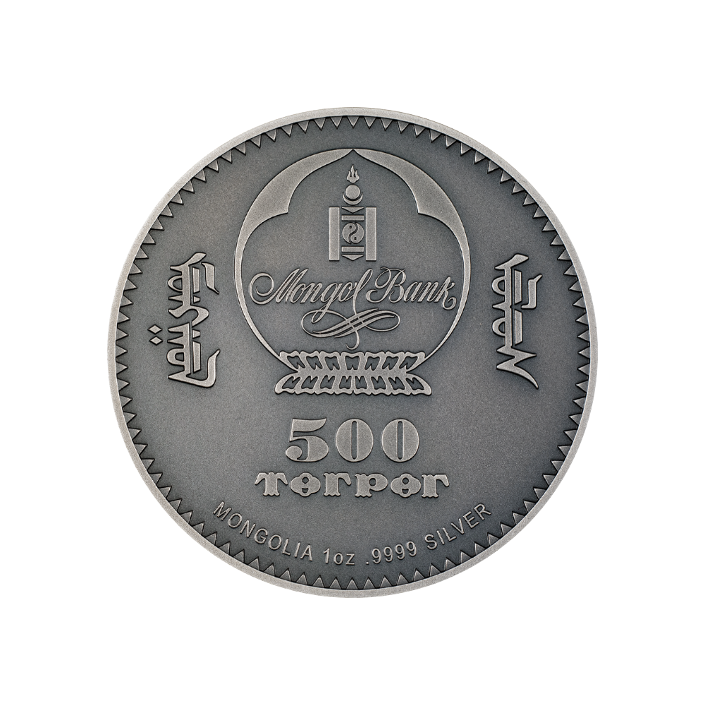 NIMRAVIDAE Evolution of Life 1 Oz Silver Coin 500 Togrog Mongolia 2023