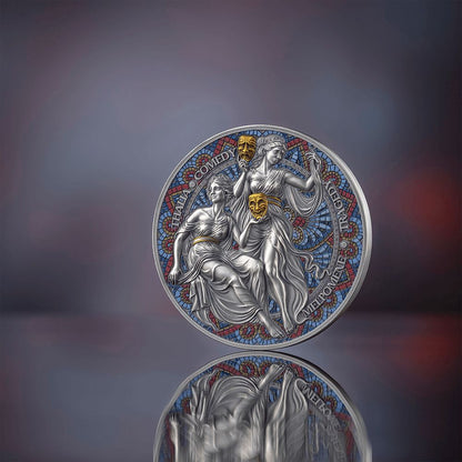 Melpomene & Thalia The Nine Muses 2 Oz Silver Coin 2025 Picture Mint XXI Parthava Coin