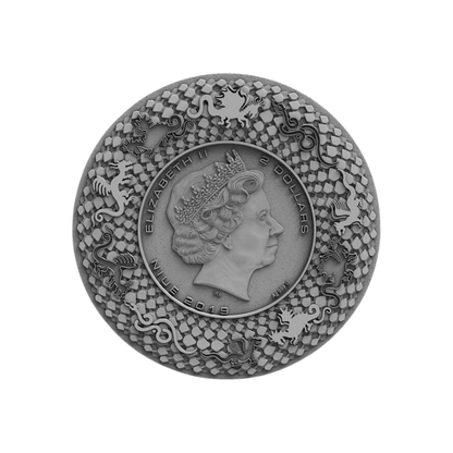 NORSE DRAGON Azurite Dragons 2 Oz Silver Coin $2 Niue 2019