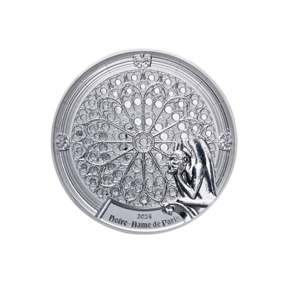 NOTRE DAME 3 Oz Silver Coin 200 Francs Djibouti 2024